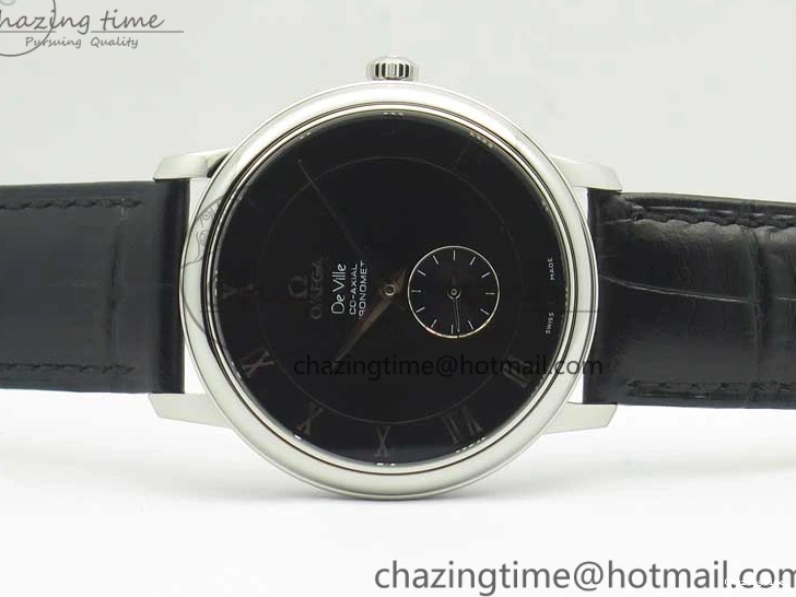 0316 De Ville Prestige Small Second TWF 1:1 Best Edition Black Dial on Black Leather Strap MIYOTA Resilient 8037